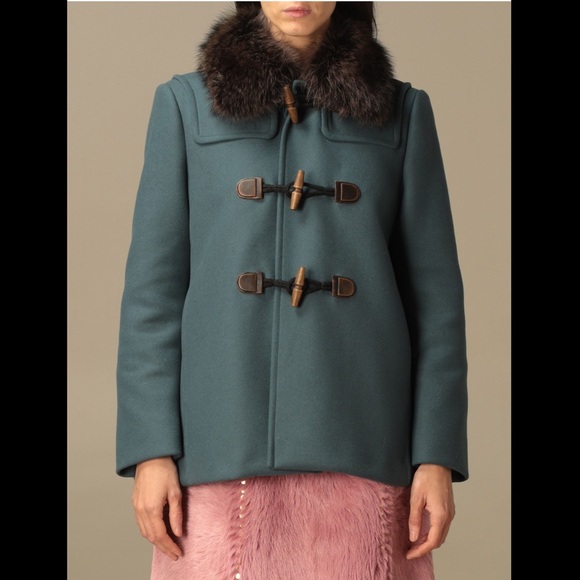 Prada Navy Blue Wool/Cashmere Blend Toggle Swing Duffle Coat Jacket - Picture 9 of 11